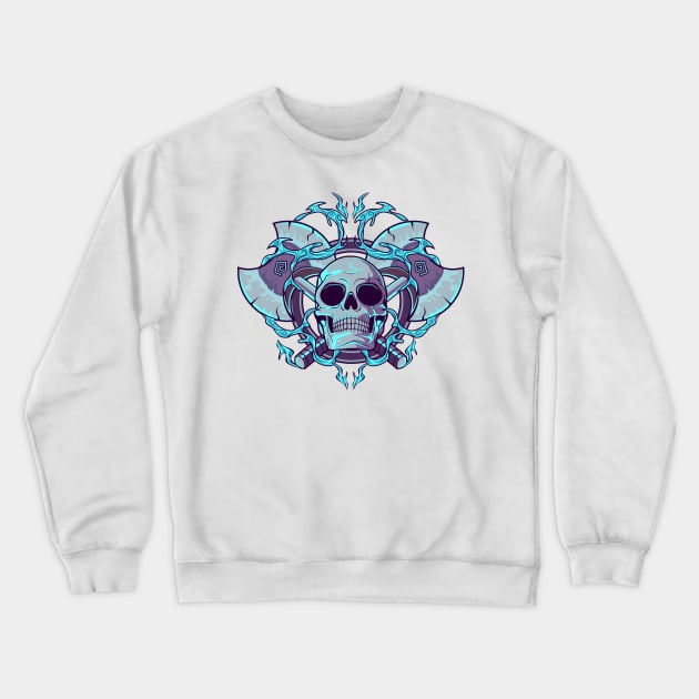 Warrior Skull Crewneck Sweatshirt by DionArts